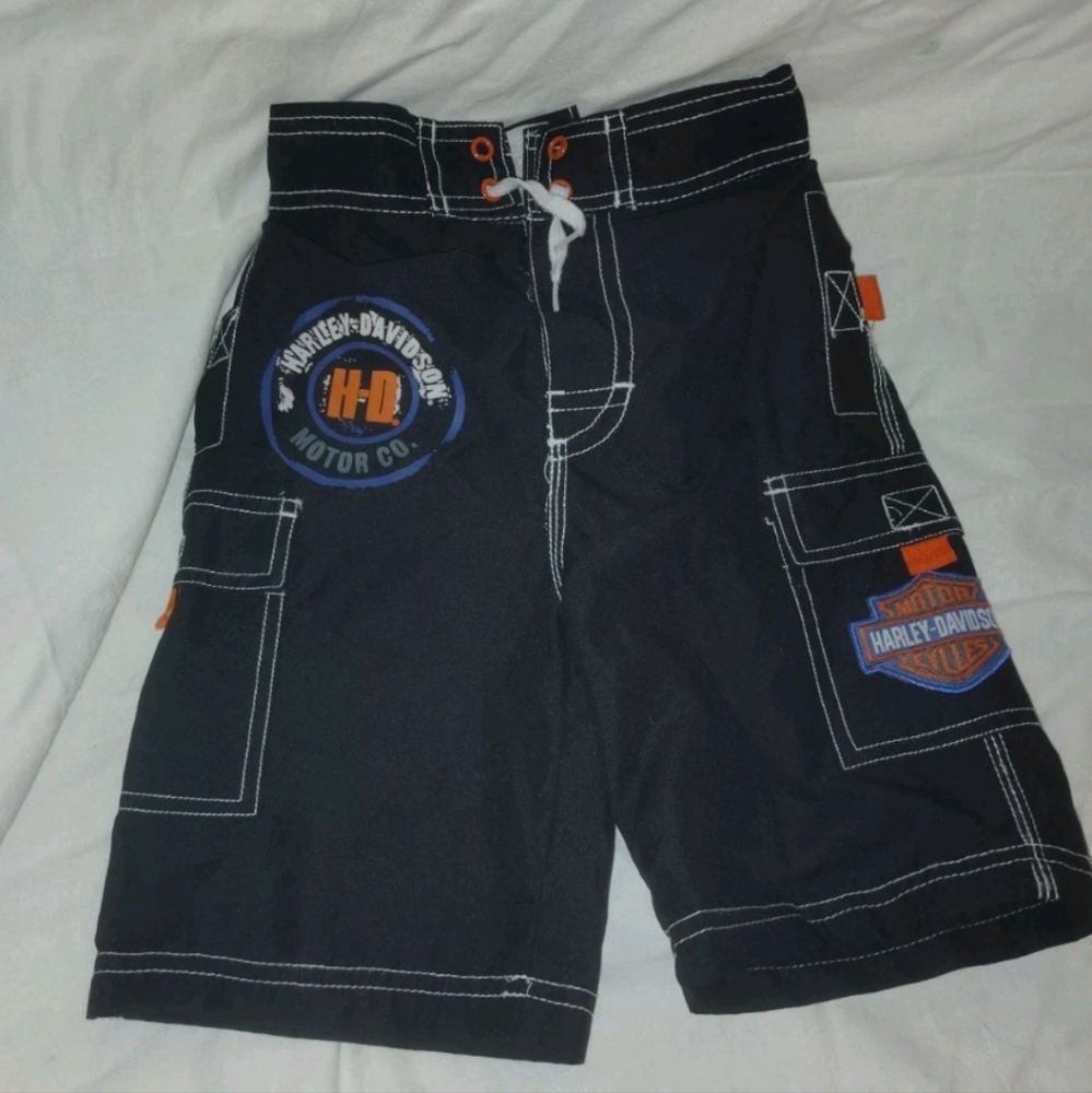 Harley Davidson Kids Youth Size 4 Toddler Boy Swim Shorts Trunks Suit Mesh